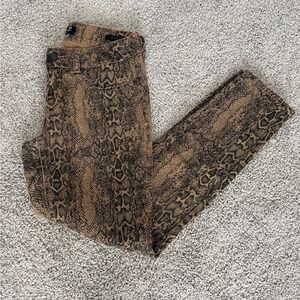 Seven7 Skinny Snake Print Pants Women's Size 8 Tan Black Casual